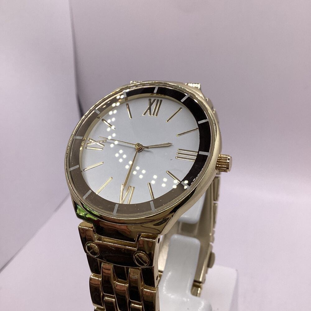 Forever 21 Womens Gold Tone Round Quartz Watch New Battery!